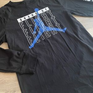 NWT Jordan Flight Black and Blue Long Sleeve Tee